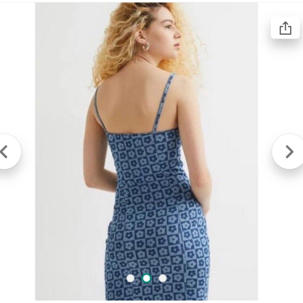 Blue Patterned Women's Dress - Picture 2 of 6